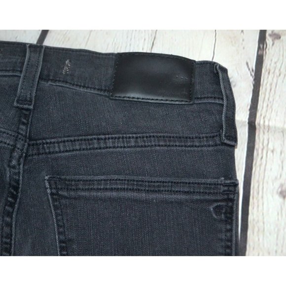 MADEWELL Women's 9" Mid Rise Skinny Jeans SIZE 24 Black Wash Raw Hem - Picture 4 of 9